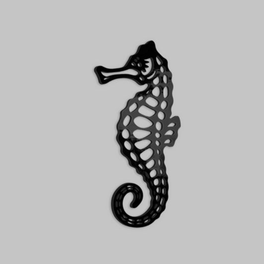 Seahorse-Metal with a sleek, polished finish