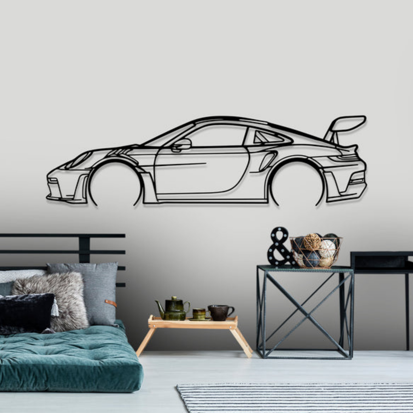 2023 911 GT3 RS Detailed Silhouette Metal Wall Art