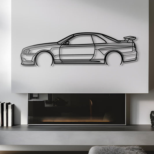 1999 Skyline R34 Metal Silhouette