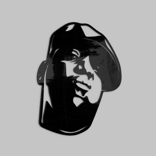 The Notorious big biggle- Metal with a sleek, polished finish