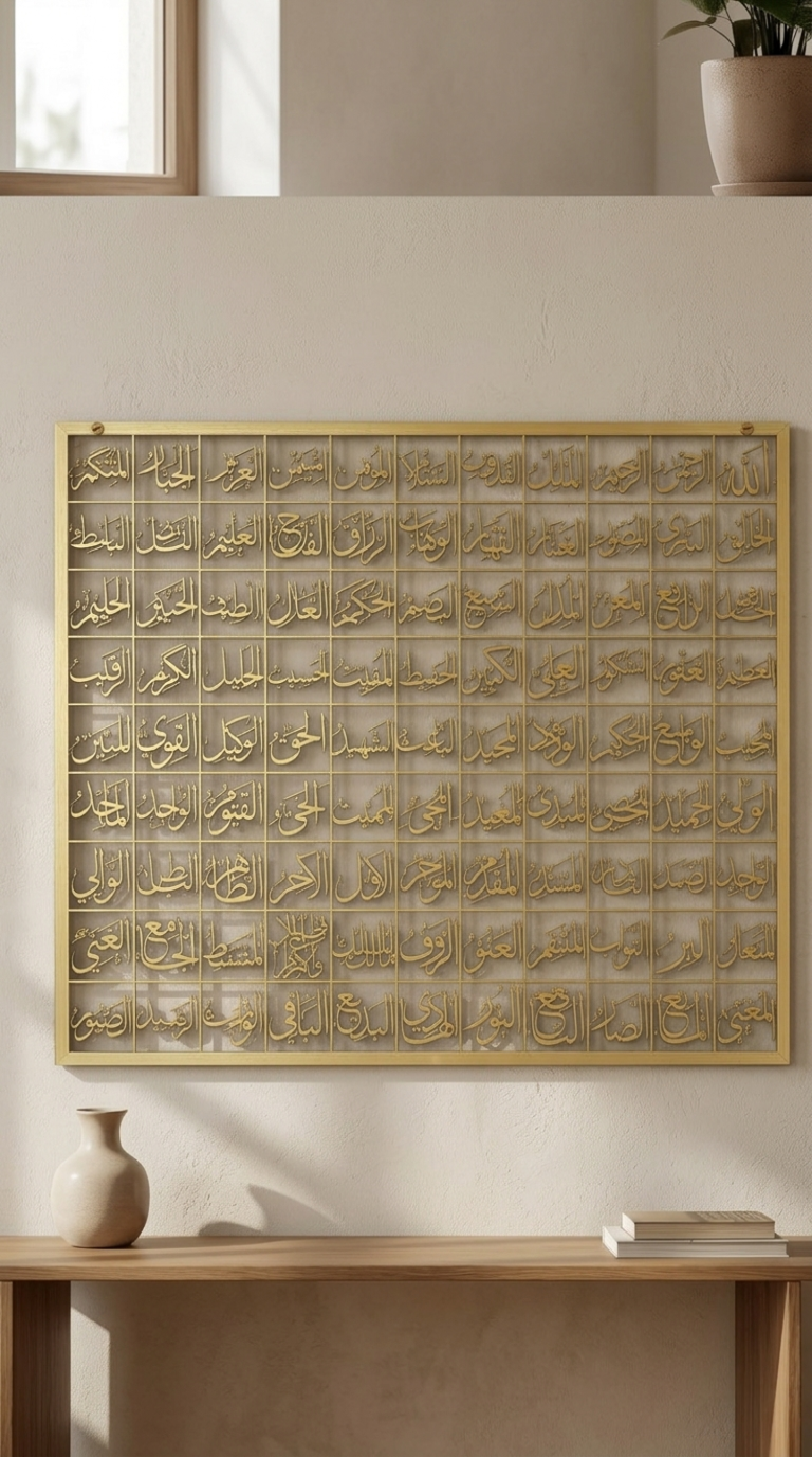 99 Names Of Allah (Asmaul Husna) Metal Wall Art