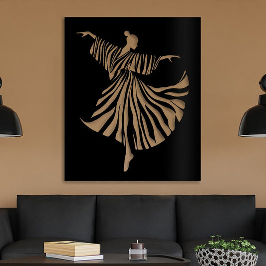 Graceful Dancer Silhouette Metal Wall Art – Modern Cutout Design