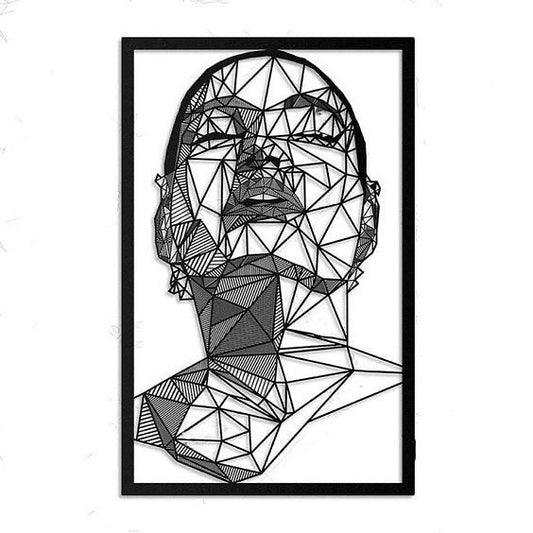 Minimalist Line Art Wall Hanging – Abstract Female Face in Meta