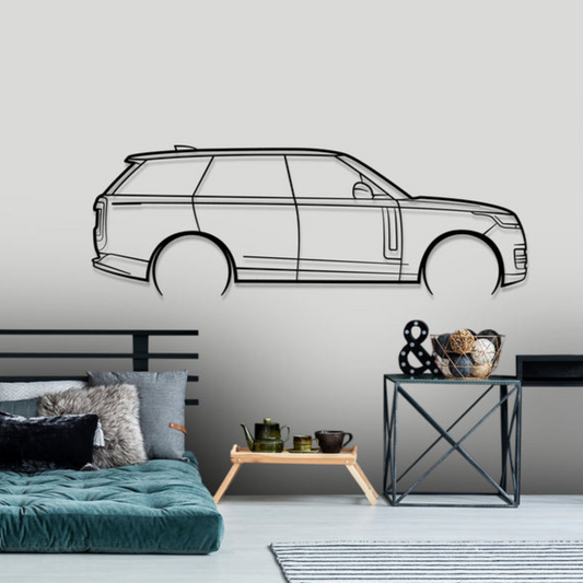 2022 Range Rover Detailed Silhouette Metal Wall Art